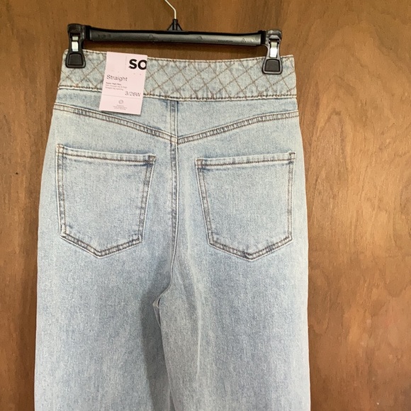 Relisting❌Super highrise straight woven denim jean pant quilted design waistband - Picture 14 of 17